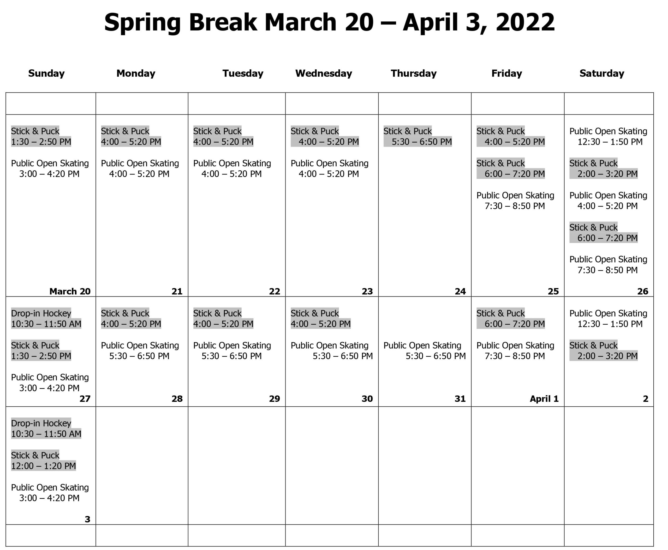 Calendar Open Skate Spring Break 2022 Scaled 