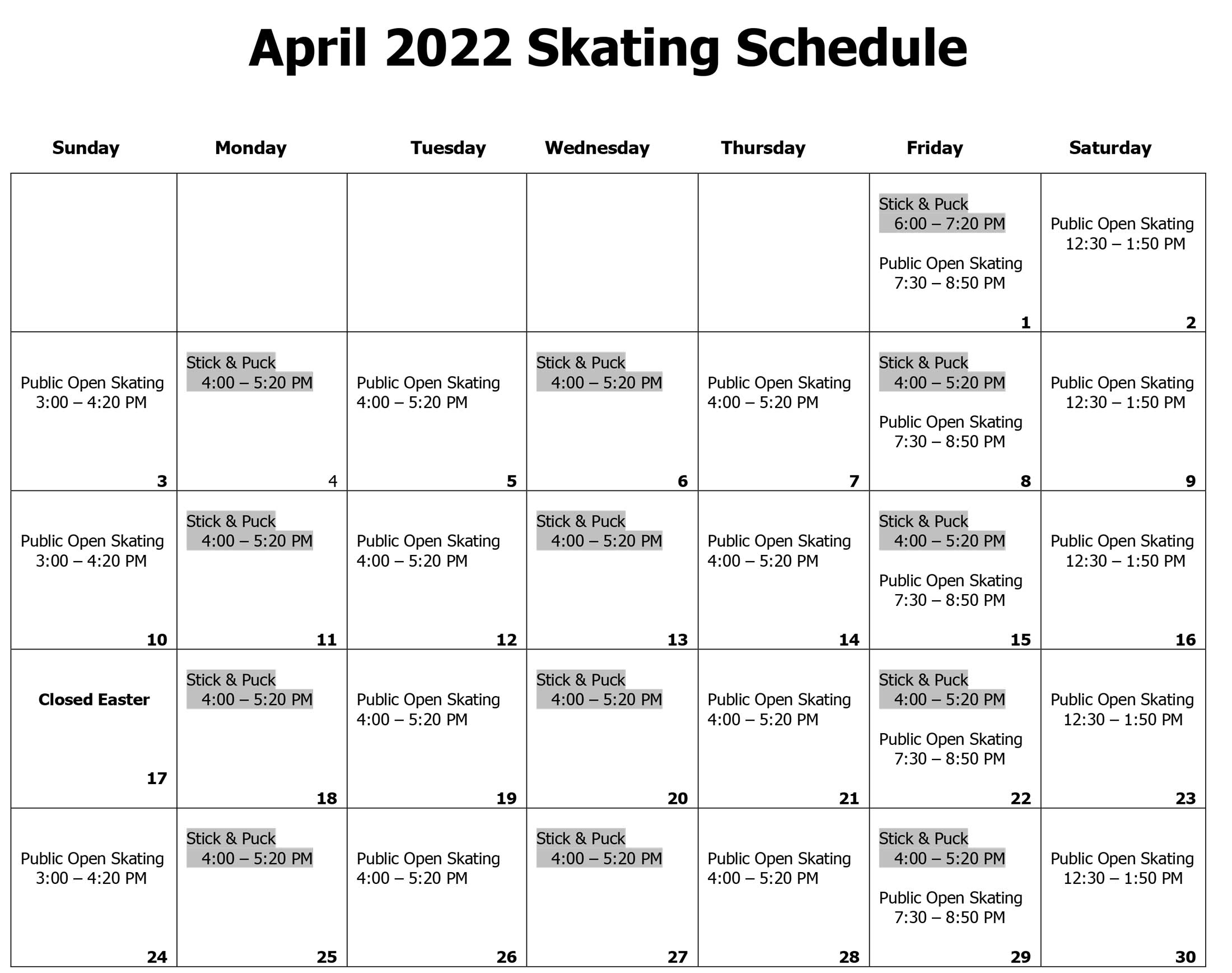 Calendar-Open-Skate-April-2022-Closed-Easter